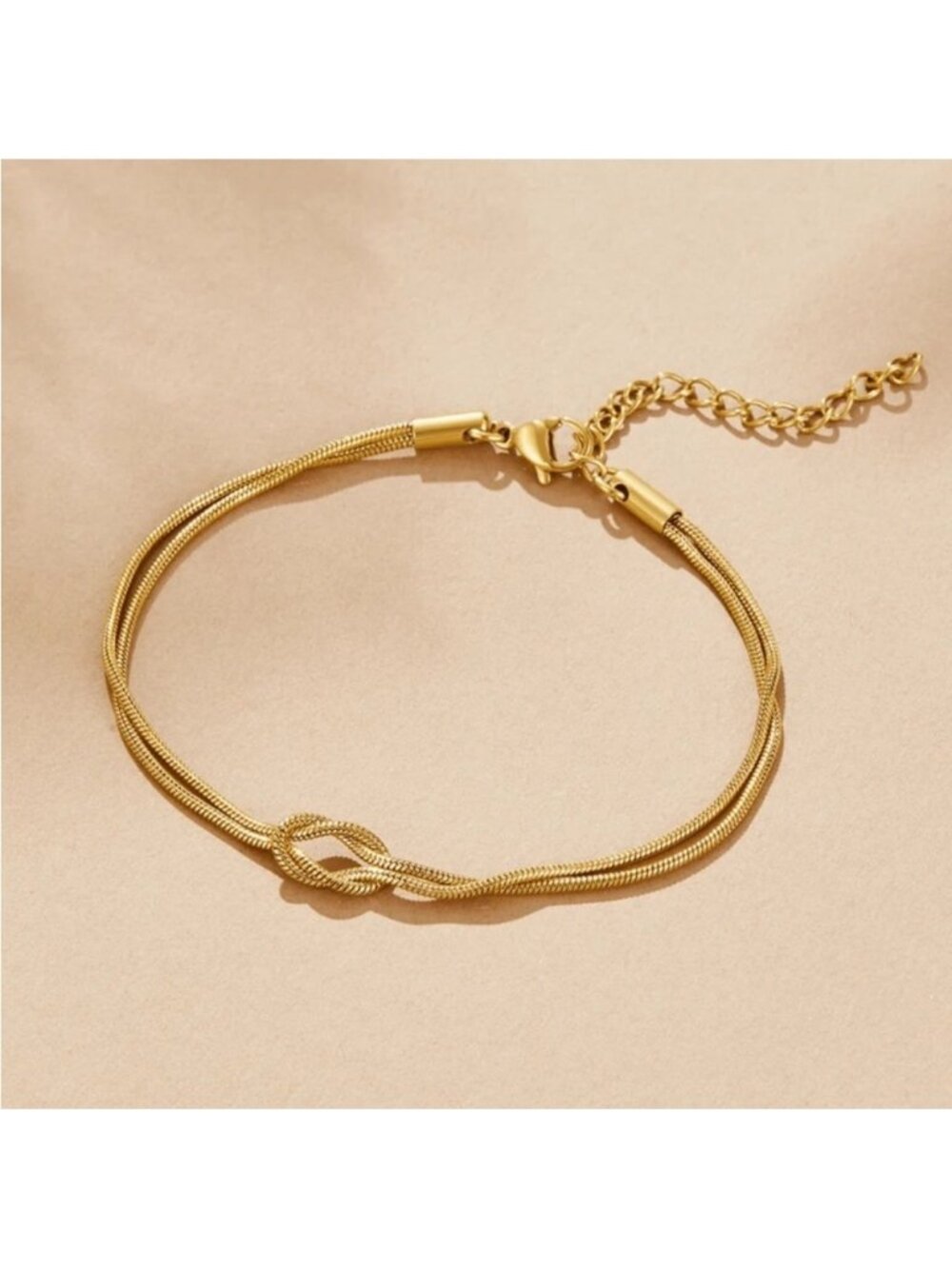 New! 14K Gold Plated Knot Chain Bracelet (1035) NWOT
